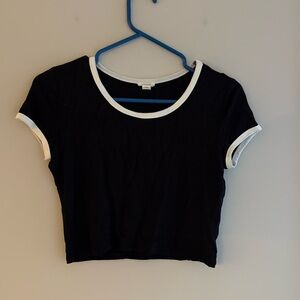 Black and White Cropped T-Shirt from Garage